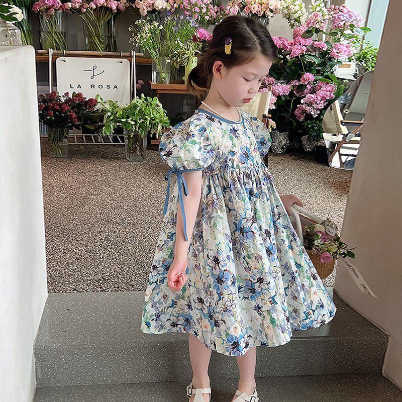 Girls Summer Floral Dress Korean Princess Look