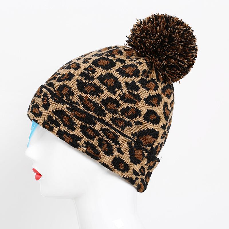 Women's Leopard Wool Knit Hat - Korean Winter Fashion 2018 Design