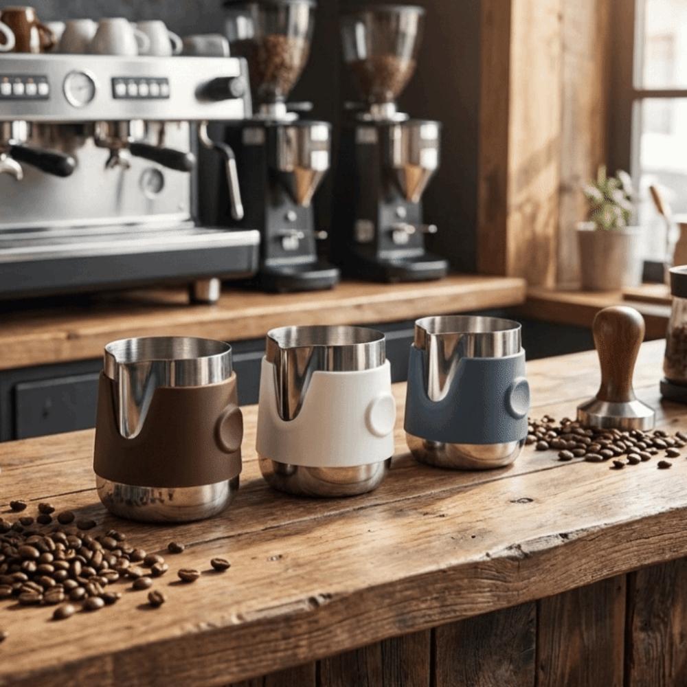 Silicone Sleeve Latte Art Cup Stainless Steel Latte Art Milk Frother Jug Espresso Milk Jug  Barista