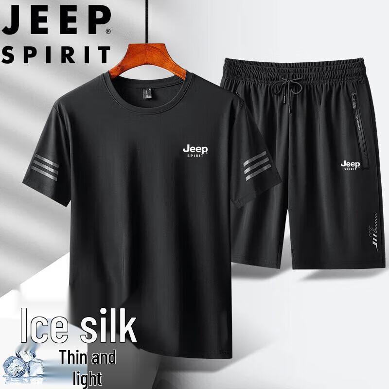 

Мужской комплект: футболка и шорты JEEP SPIRIT из ледяного шелка 5XL