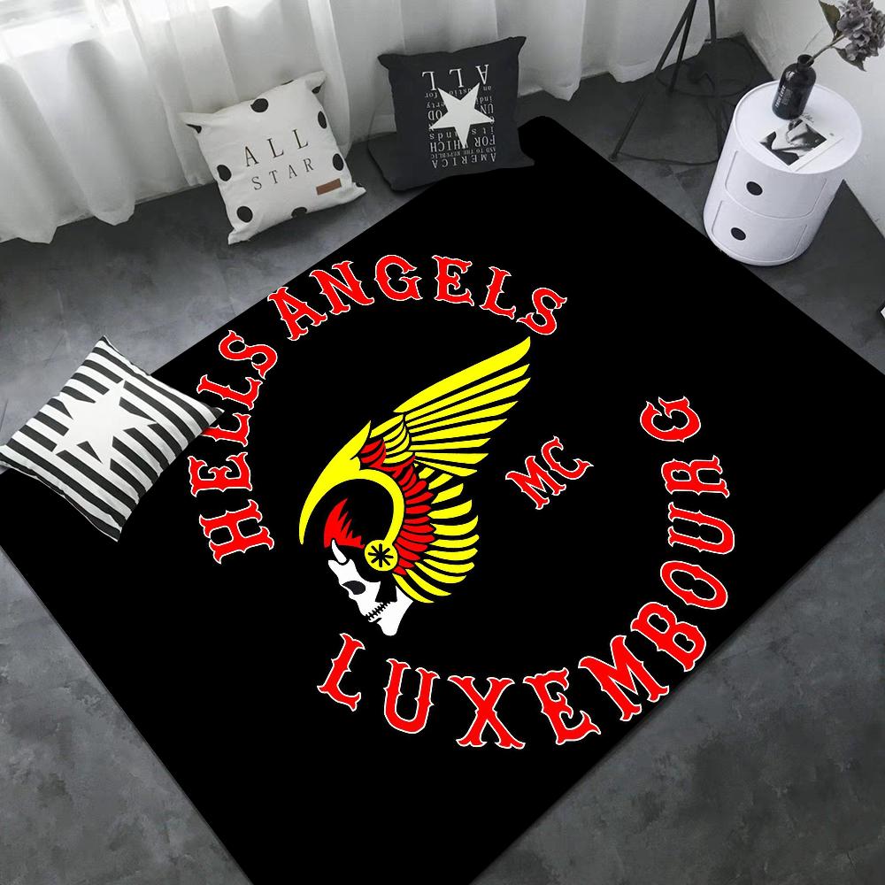 

Hell Angels Винтажний Принт Мотоциклетний Логотип Килимок для Дверей Нордичний Стиль Домашній Килимок для Дверей Ванна-Туалетні Килимки Спальня Килимки Біля Ліжка 100x150cm