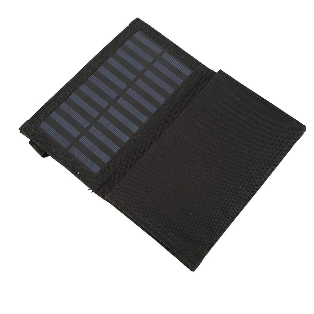 Folding Solar Panel with USB Port 5.5V 20W Monocrystalline High Efficiency IP65 Waterproof for Outdoor Camping Black