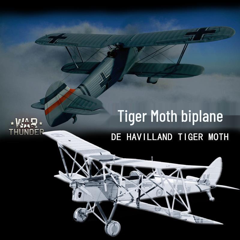 

Цельнометаллический 3D DIY Пазл Биплан Tiger Moth из нержавеющей стали
