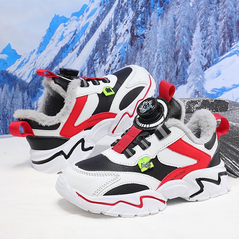 Children’s Winter Sneakers: Soft Leather, Non-Slip Sole, Warm Velvet Lining