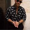 Wish2024 Men's 3D Print Polka Dot Long-Sleeved Shirt - European & American Style