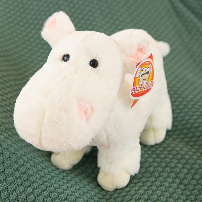 

Cute hippo animal plush doll toy healing cute gift companionship soothing girlfriend gifts for girls Length 40cm Height 27cm белый