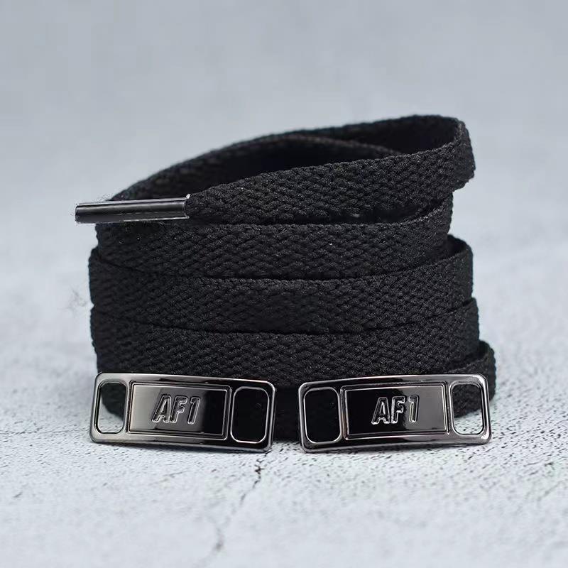 Set 4 Perechi Șireturi AF1 Negru Alb Șireturi Originale și Decorațiuni pentru Pantofi Set Accesorii Șireturi Pantofi Sport Pantofi Air Force