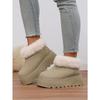 2025 New Plus-size Wool Cotton Shoes Women's Winter Platform Muffin Fleece Warm Wedge Short Snow Boots
