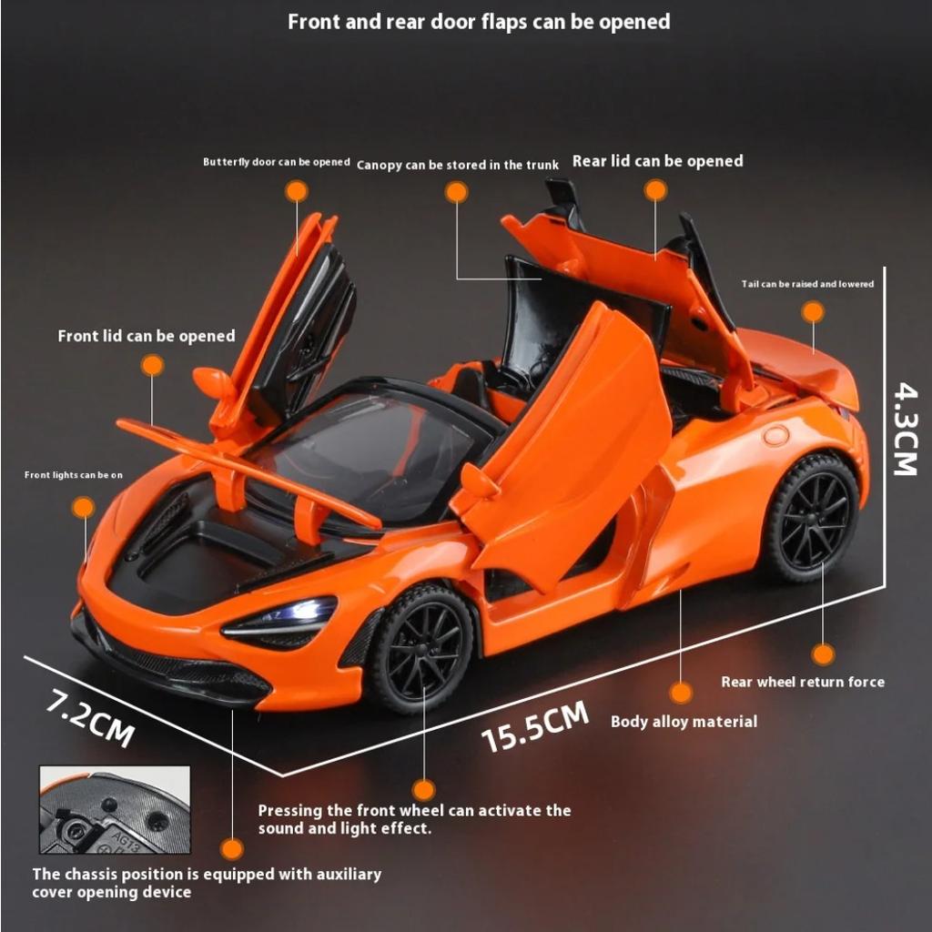1/32 Scale McLaren 720S Supercar Alloy Car Model Diecasts & Toy Vehicles Car Toy Model Simulation Model Collection