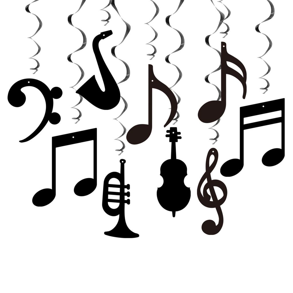 30Pieces Music Notes Spirals Party Decorations for Home Decorations and Classroom Celebrations