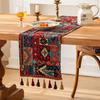 Yarn-Dyed Jacquard Tassel Trim Ins Coffee Table/TV Stand/Bed Decorative American Retro Bohemian Table Poly-Cotton Tablecloth