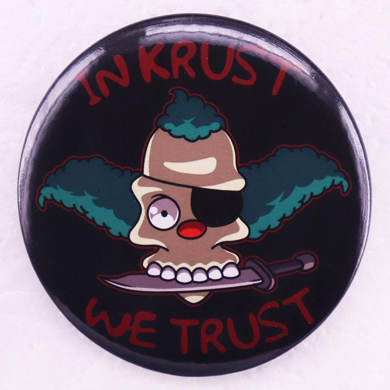 Krusty the Clown Tin Badge