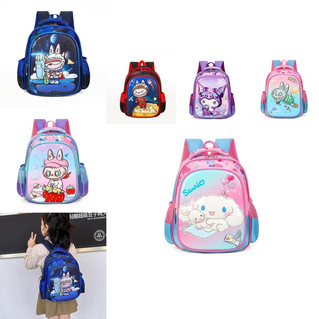 Adorable Labubu Cartoon Backpack For Kids With Durable Nylon Material In Multiple Colors