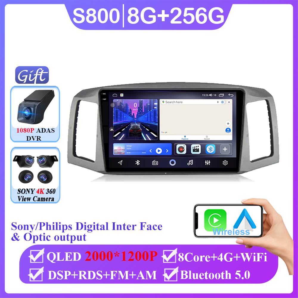 Android 14 Car For Jeep Grancherokee 2004 2005 2006 2007 LHD Wireless Carplay Auto Radio Multimedia Player GPS Navigation 7862