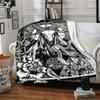 Satan Print Flannel Blanket High Quality Warm Comfortable Cover for All Seasons Perfect for Gifts Home Decor