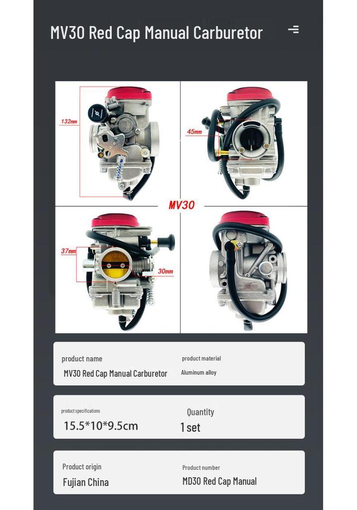 Yamaha 300 MV30 Manual Carburetor for Cross Motorcycle/ATV250 PD30 Cable Pull