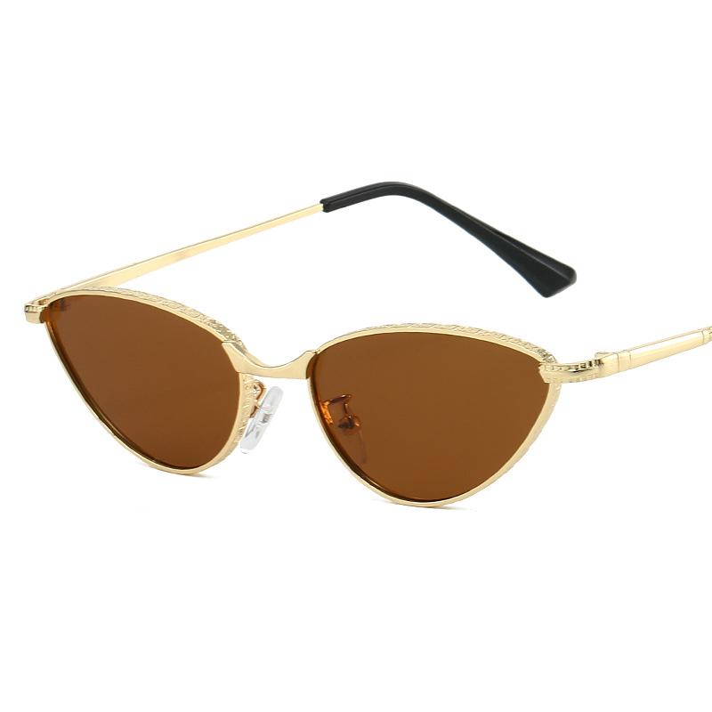 Small Frame Sunglasses Women Fashion Triangle Cat Eye Sunglasses Men Retro Metal Glasses Outdoor Sunglasses UV400