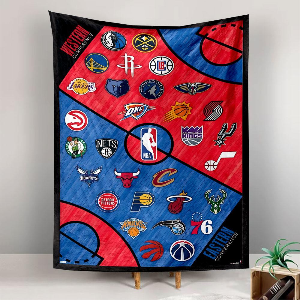 Philadelphia 76ers Tapestry Wall Hanging, NBA Basketball Team Logo Poster, Sports Wall Decor for Bedroom Living Room Dorm