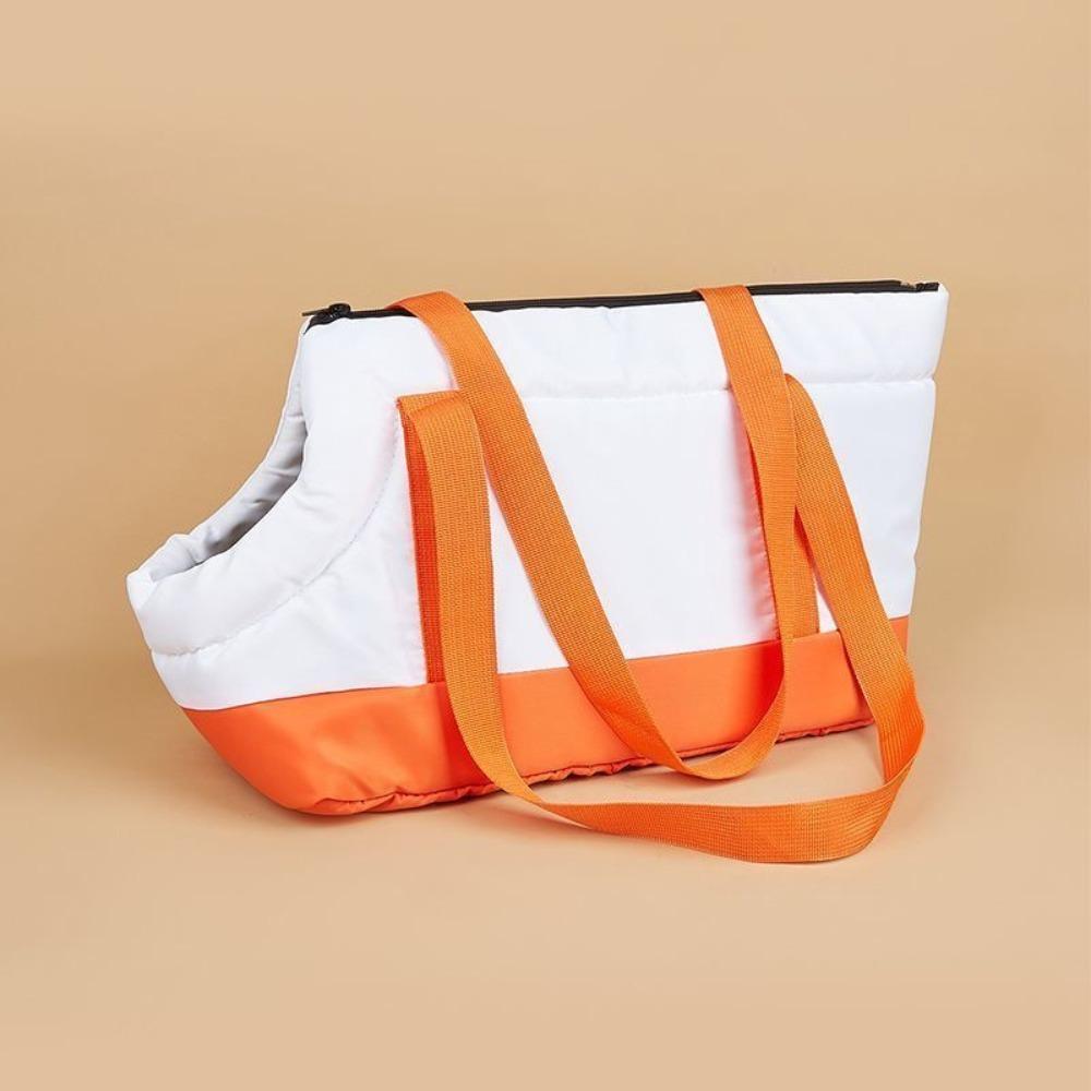 Portable Warm Pet Carrier Bag Breathable Foldable Dog Tote Bag Waterproof Color Block Cat Sling Bag Walking Travel Car S