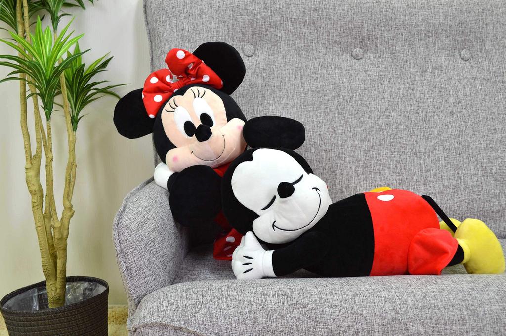 MORIPiLO Disney Body Pillow Mouse Sleeping M 45cm Stuffed Toy Cushion 53x15x25cm Red Large Birthday Present Cute Soft Disney Character Pillow