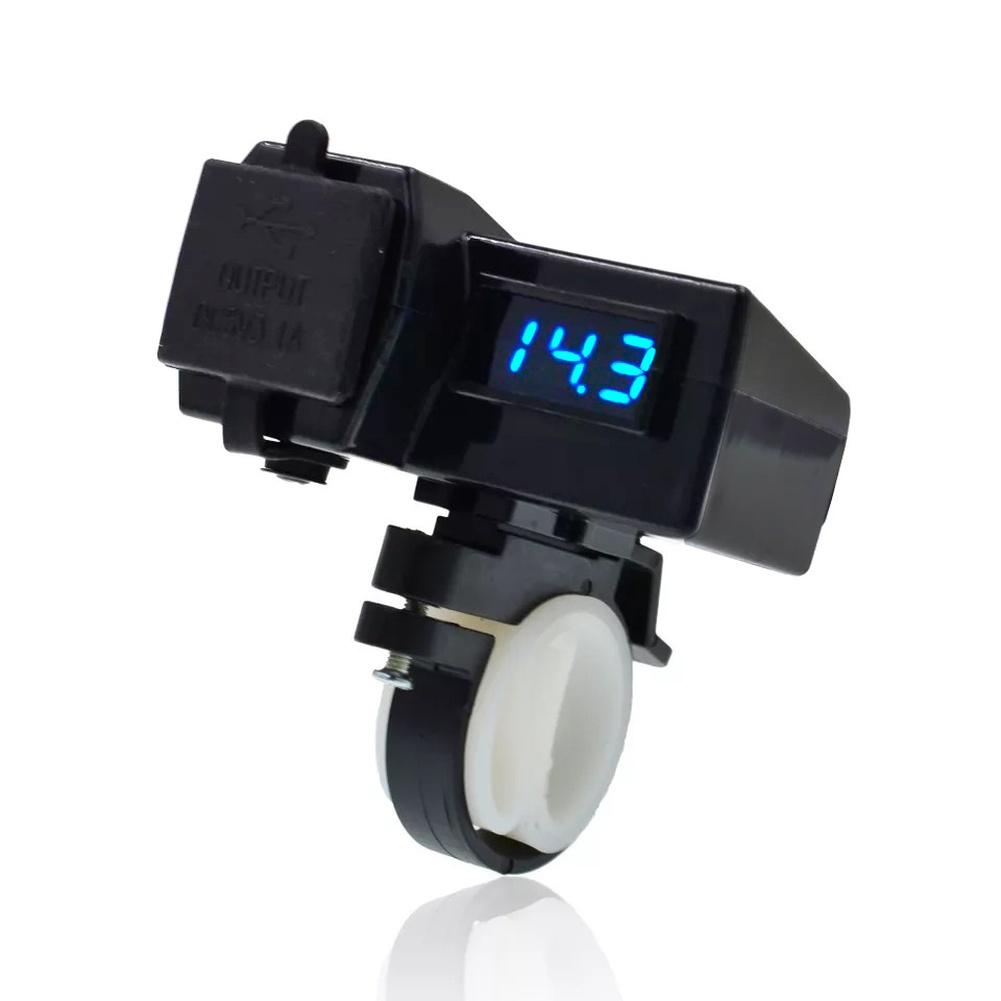 

Dual USB Car Charger for Motorcycles with LED Voltage Display Compatible with 624V Input Vehicles ABS Material червоний