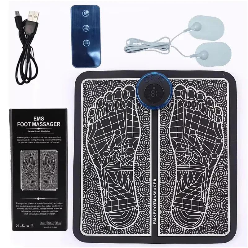 Electric Ems Foot Massager Pad USB Charging Portable Feet Acupoints Massage Mat for Muscle Stimulation