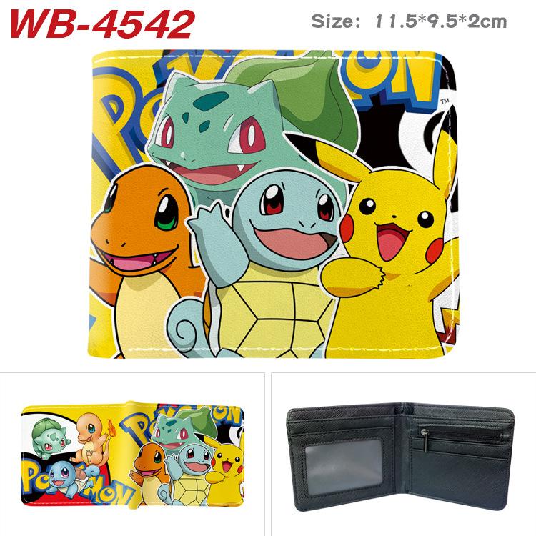 Pokemon Full Color Short Card Holder Coin Purse Bifold Wallet Cute Anime Peripheral Change Pouch
