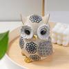 Artistic Owl Figure Statue In Resins with Flower Designs Sophisticated Home Decorative Ornament for Interior Decors