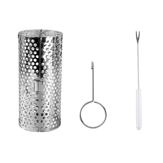 

Корзина для гриля из нержавеющей стали для барбекю на открытом воздухе, равномерно приготовленные блюда, регулируемая ручка, универсальные аксессуары для гриля-барбекю A S