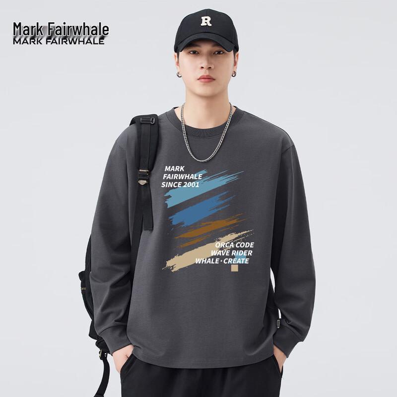 Mark Fairwhale 100% Cotton Men's Long Sleeve Crew Neck T-Shirt