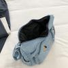 Denim Vintage Shoulder Bag Women Embroidered Cat Crossbody Bag