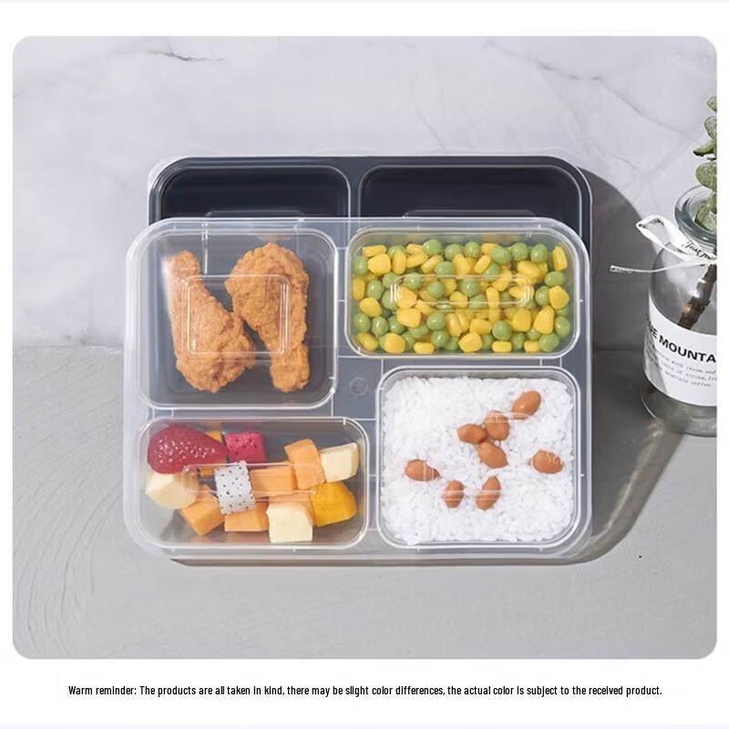 SPSR Disposable 4-Compartment Rectangular Takeaway Containers