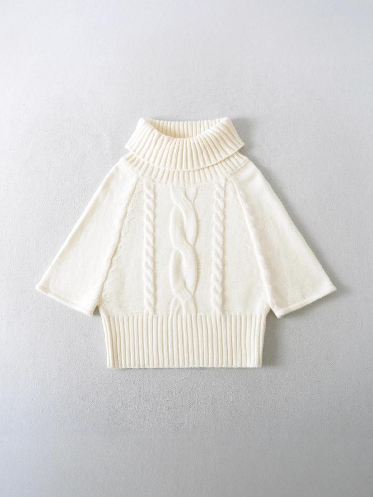 2025 French Retro Multi-Wear High Neck Cable Knit Poncho