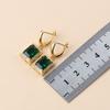 African  Gold Plated Bracelet Bangle Ring Trendy Green Zircon Jewelry Sets Necklace Clip Earrings For Women Gift