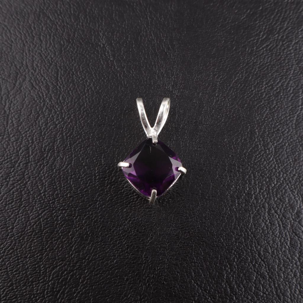 Amethyst Gemstone 925 Sterling Silver Jewelry Handmade Pendant 0.93'' For Gift PP-62-11