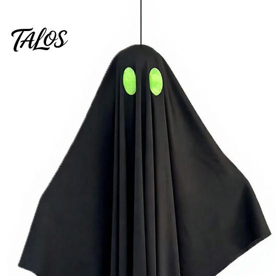 Durable Halloween Ghosts Hanging Ghost Outdoor Decoration, Spooky Black Fabric with Green Tree Decorations Eyes for Outside Tree, Porch, Yard,
