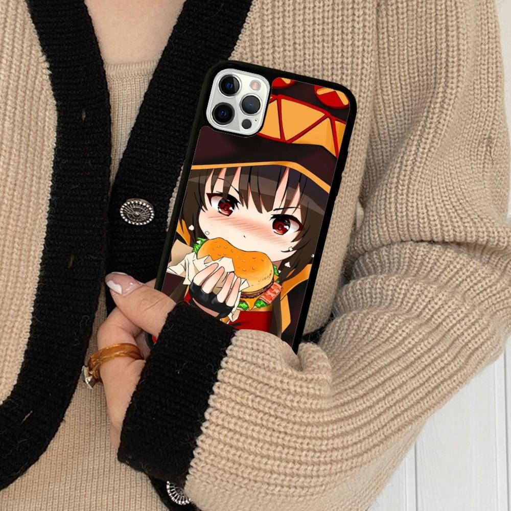Megumin Phone Case Silicone PC+TPU For For iPhone 11 12 13 14 15 16 Plus Pro Max Cover