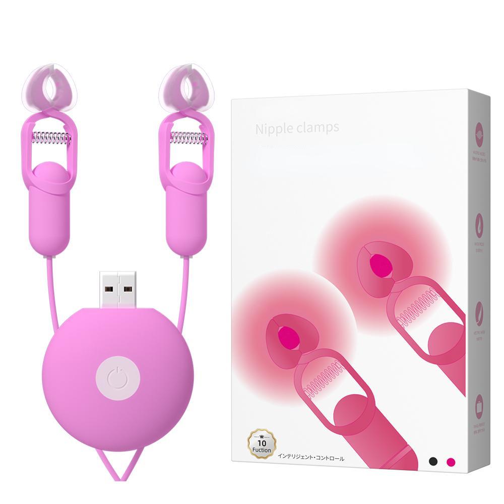 10 Speed Vibrating Nipple Clamp Vibrator for Women Breast Massage Fetish To Breast Labia Clip Stimulation Massager Bdsm Bondage