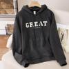 Melanoid Women's Double-Sided Sherpa Hooded Sweatshirt - Autumn/Winter 2025 New Arrival, Plus Velvet, Thick, Loose, Slimming Top