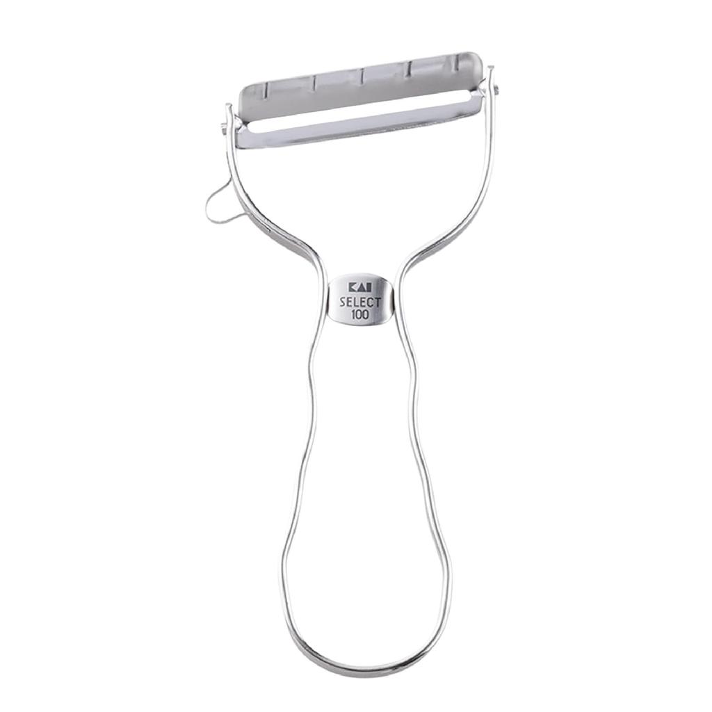 KAI T-Type Peeler Skin Rust-Resistant All Stainless Steel Silver SELECT100 DH3000