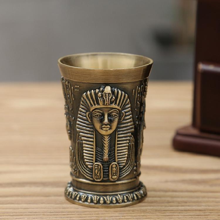 Whiskey Goblet Cup Bar Drinkware Accessories Metal Vintage Egyptian Wine Glass