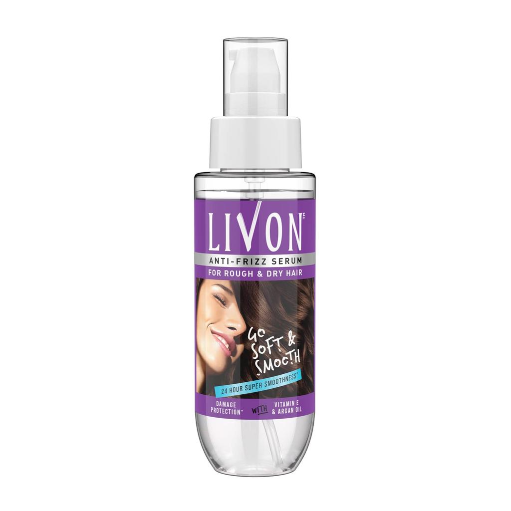 Livon Hair Serum For Dry Rough Frizzy Hair 100ml With Argan Oil Smoothness Control Anti Frizz Shine For Women And Men