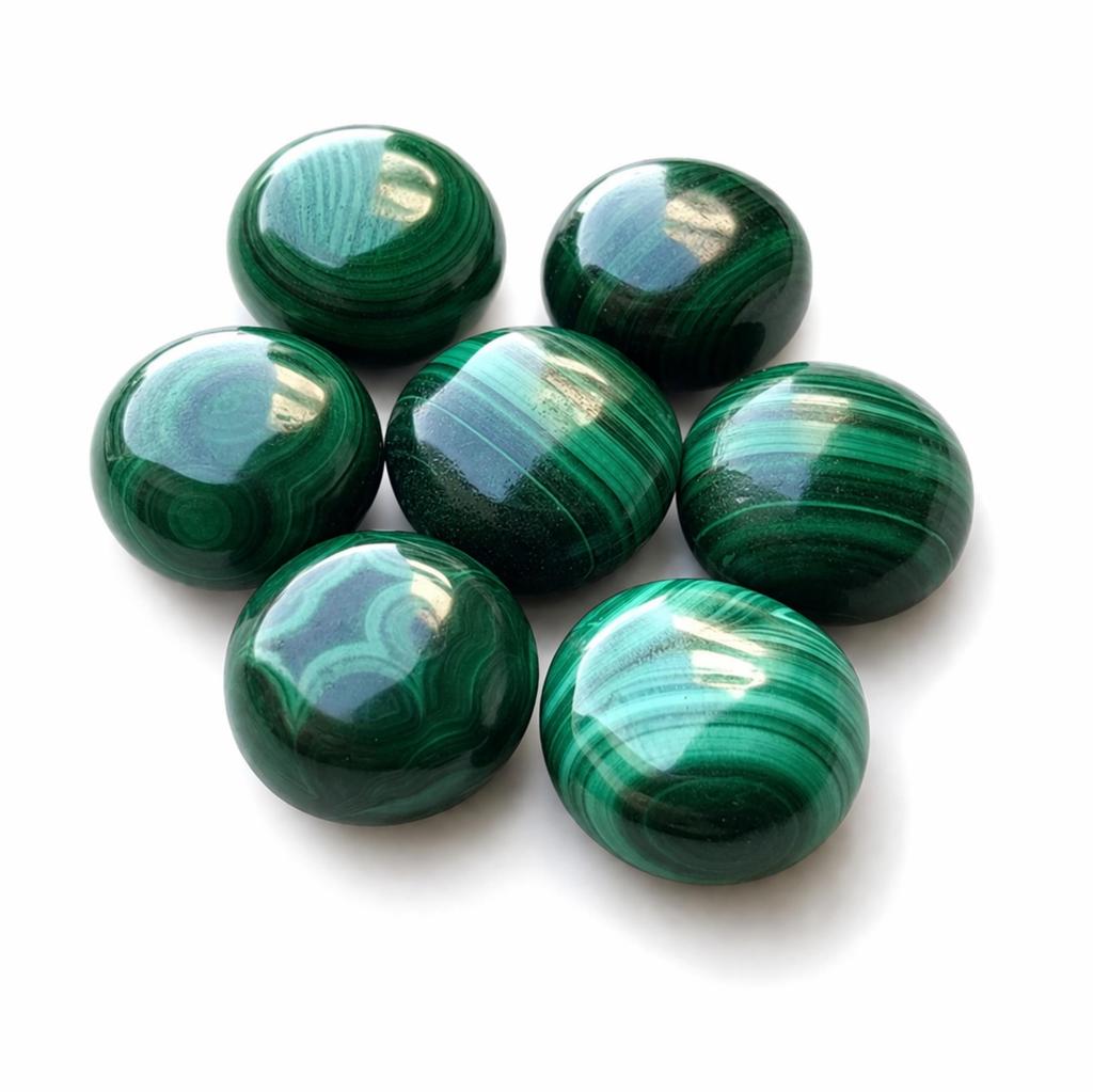 AAA Natural Malachite Round Briolette Cabochon Gemstone Calibrated Loose Stone Green Malachite Jewelry Making Supply