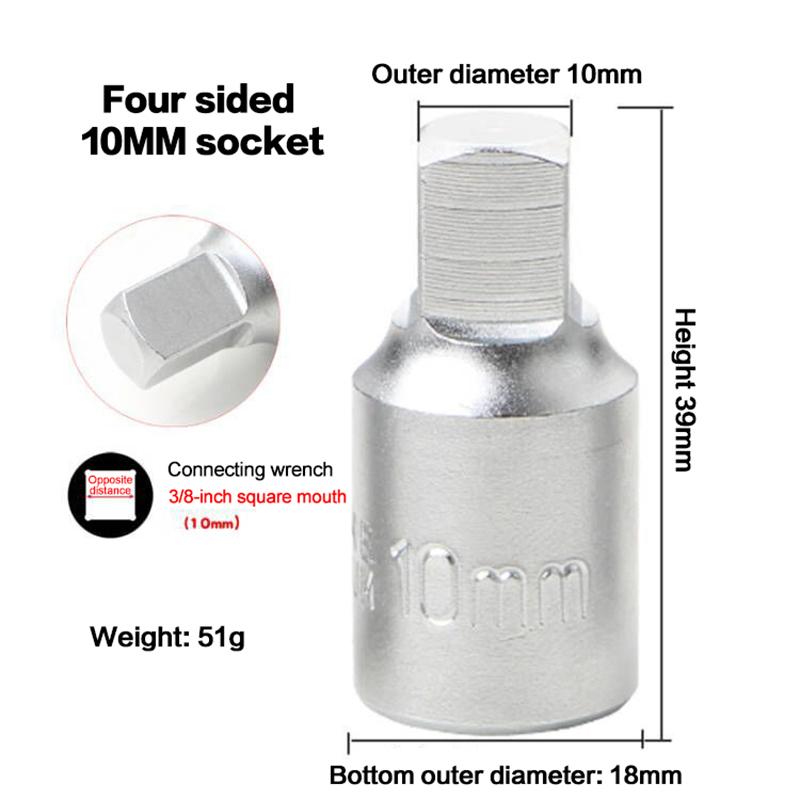 NEW 1Pc 3/8 Drive Auto Repairing Gearbox Screw Wrench Gearbox Screw Wrench For M16 H17 S8 S10 Metal Oil Sump Drain Socket Wrench