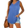 Canotta Calda 2025 Scollo a V Coda di Rondine Senza Maniche Monocolore - T-shirt da Donna Stile Europeo & Americano
