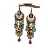 Bohemian Crystal Tassel Earrings - Vintage Ethnic Style Long Dangle for Women
