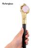 Dragon Claw Grasp Light Pink Glass Ball Golden Walking Cane Fashion Decorative Walking Stick Cosplay Cane Knob Crosier 93cm