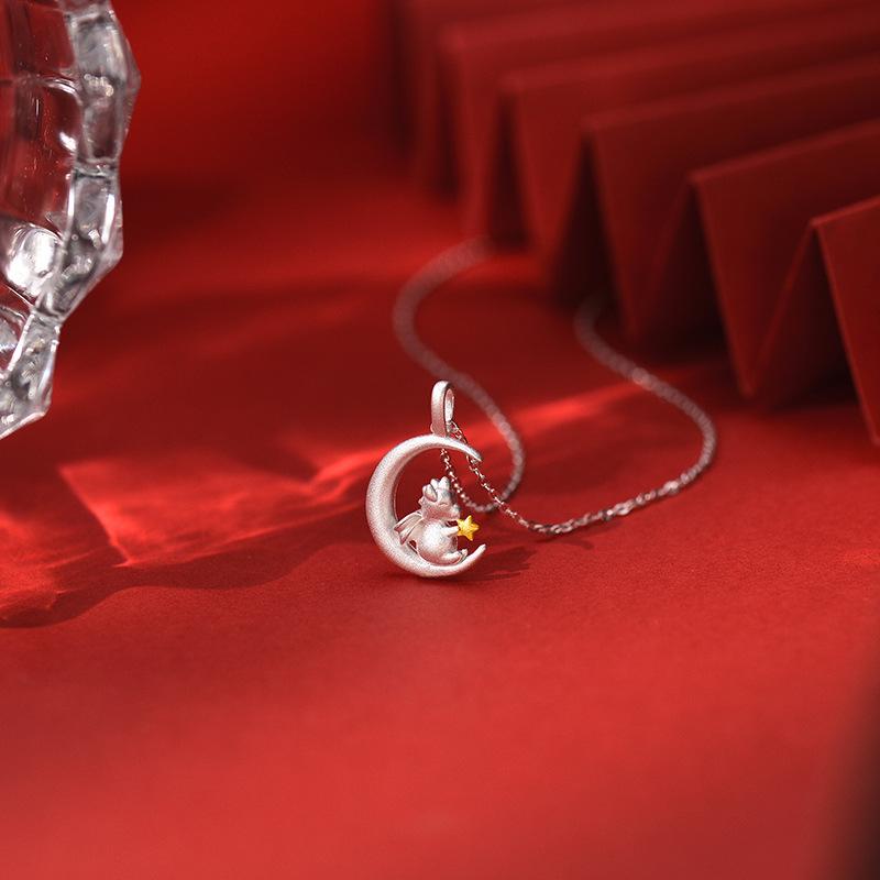 

Милый дракон, выбирающий звезду, красивая молитвенная ключичная цепочка, подарок на день рождения