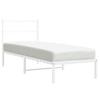 Vidaxl Metal Bed With Headboard, Without Mattress, White, 75X190 Cm