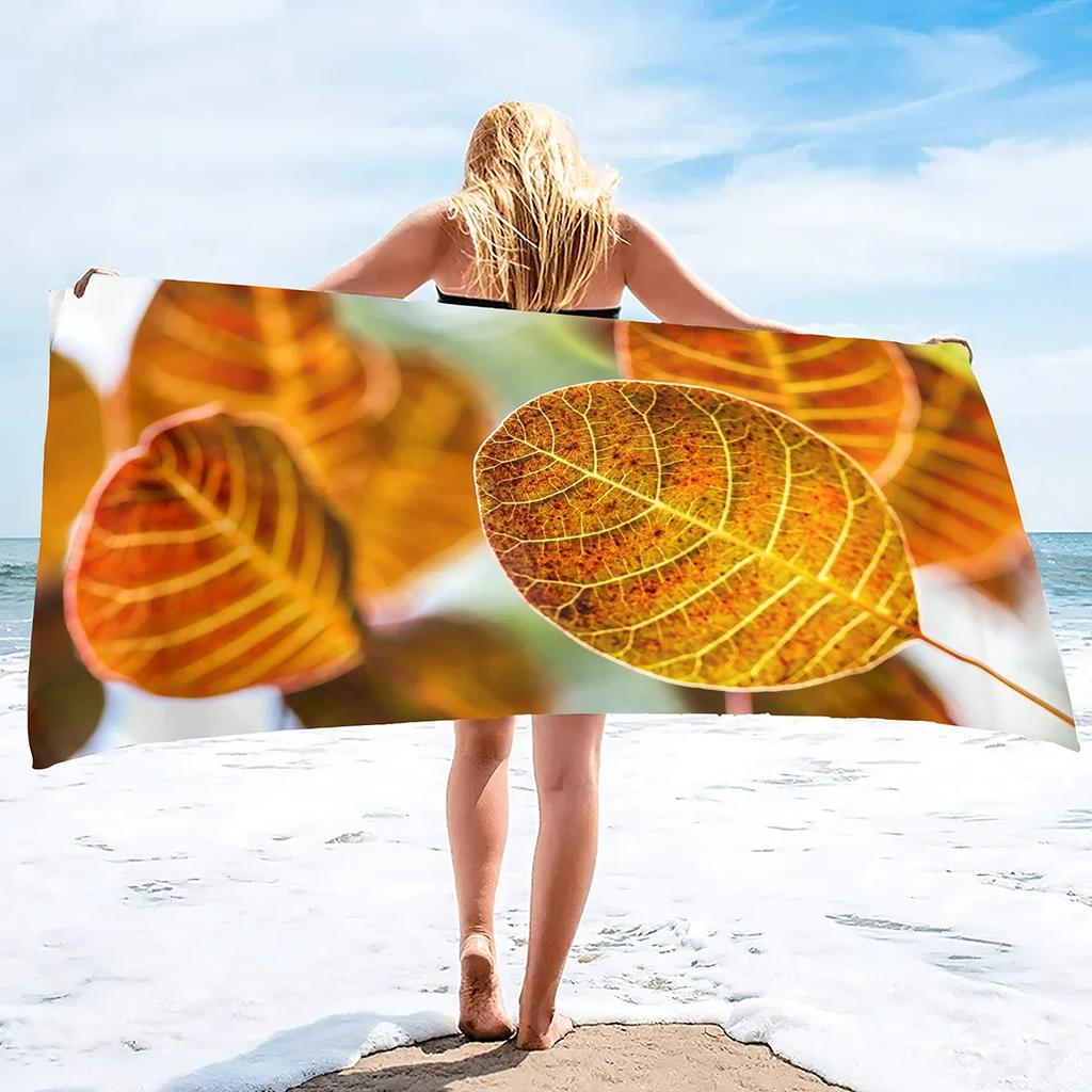 Oversized Beach Towel Microfiber Towels Sand Free Maple Leaves Quick Dry Super Absorbent Sandless Camp Pool Blanket Sandproof